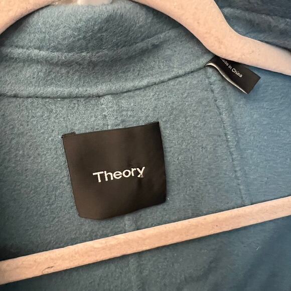 Theory Sileena Winsome 2 Coat M Wool Cashmere Sky Blue $595 - Picture 6 of 8